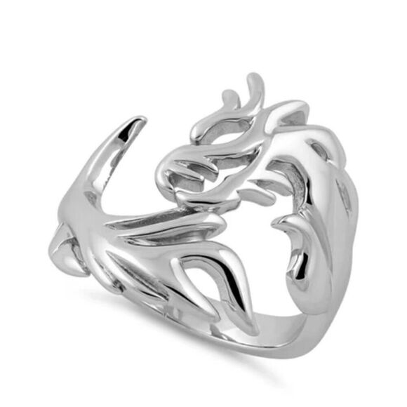 Sterling Silver Dragon Ring New - Picture 1 of 6